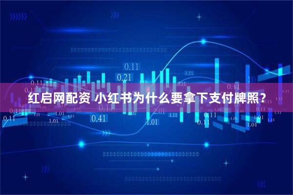 红启网配资 小红书为什么要拿下支付牌照？